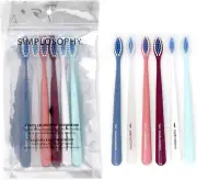6 x Simplosophy Dentist Approved Toothbrushes for clean teeth and whiter smile