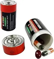 Fake D Battery Safe - (2 Pack) Realistic Looking Batteries for Hiding Money Jewelry Cash Small Valuables | Hidden Stash Secret Storage Safe Vault Diversion Safes Hide Stuff Container (Generic)