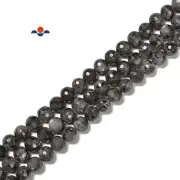 Larvikite Labradorite Hard Cut Faceted Round Beads Size 6mm 8mm 10mm 15.5'' Strd