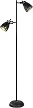 Lexi Lighting Audrey Floor Lamp, 2 Lights Metal Base and Shade, Matt Black Finish, E27, 158cm Height, Reading/Task and Ambient Lighting for Any Space