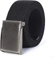 [Mile High Life] Canvas Web Belt | Cut to Fit Up to 52" | Flip-Top Brushed Silver Nickel Buckle 6 Colors