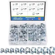 Glarks 84Pcs 10 Size Mini Fuel Injection Style Hose Clamp Assortment Kit For Diesel Petrol Pipe