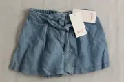 BNWT SEED HERITAGE LIGHT BLUE LYOCELL TIE WAIST CHAMBRAY SHORTS RRP$29.95