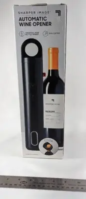Sharper Image Automatic Wine Opener with Foil Cutter Battery Operated-Black