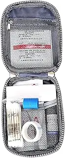 Travel First Aid Kit Small Survival Kit Pouch Empty Mini Pill Storage Bag Emergency Box for Camping Hiking Wine Red-