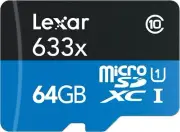 Lexar High-Performance microSDXC 633x 64GB UHS-I/U1 w/USB 3.0