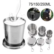 Retractable Folding Cup Travel Camping Outdoor Collapsible Mugs Stainless Steel