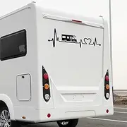 RCHVTBQA Car Electrocardiogram Graphics Decoration Decals Vinyl Stickers, Fit for Camper Van Horsebox Caravan RV Motorhome Accessories