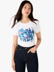 Embellished Peacock Floral Tee