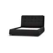 Kiama Queen Size Bed Frame Timber Mattress Base With Storage Drawers - Grey