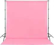 Sugargirl 8FTX10FT Pink Screen Backdrop Background for Photography, Polyester Photo Backdrop for Video and Television, Photoshoot, Party, Zoom (1 Panel, Stand NOT Included)