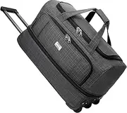 [Vsenkes] Rolling Duffel Bag Carry on Luggage Heavy Duty Oxford Cloth Portable Trolley Bag Travel Suitcase for Overnight Business Trips, Gray L