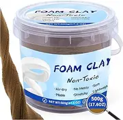 Modeling Foam Clay,500g(17.6oz) Soft Air Dry Clay for Adults Lightweight DIY Creative Art Supplies with Sculpting Tools,Suitable for Cosplay/Crafts/Design/Shaping,Brown