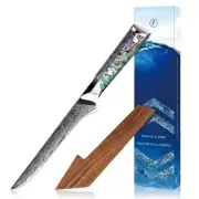 Fanteck 6" Boning Fillet Knife,Damascus Japanese Pro Vg10 67 Layer Sharp Curv...