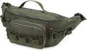 Tactical Fanny Pack,Small Fishing Tackle Bag Water-Resistant Military Waist Bags Portable Fishing Storage Waist Packs for Outdoor Fly Fishing Hiking Climbing Outdoor (Army Green)