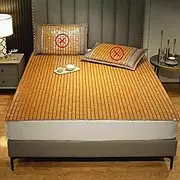 Snaweo Cool Sleeping Mattress, Bed Smooth Mahjong Bamboo Mat, Mahjong Bamboo Mattress, Soft Breathable Pad, Breathable, for Single Double Bed Sofa Floor Chair