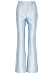 Rotate Birger Christensen Straight-leg Satin Trousers - Light Blue - 36 (UK8 / S) 36 (UK8 / S)