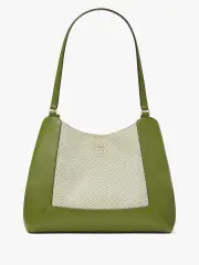 Lena Canvas Colorblock Triple Compartment Shoulder Bag