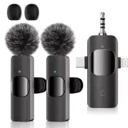 Professional Cordless Wireless Lavalier Microphone - 3 in 1 Wireless Micropho...