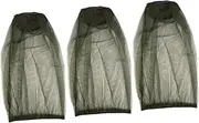 3-Pack Anti-bite Net Cap Long Fish Hat Mosquito Head Net for Outdoor Activities Green