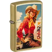 Zippo Windproof Pocket Lighter Rancher Design Classic Street Brass Finish 46248