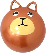 TTETTZ Cartoon Bouncy Ball for Children, 42cm Exercise Toy for Indoor and Outdoor Use, Light Brown