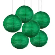 Green Hanging Paper Lanterns, Party Decor, 6 Pieces