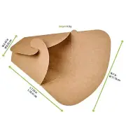 Case of 1000 Kraft Brown Crepe Box Container, Paper Food Holder 7.25" x 5.9"