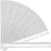 Clear Plastic Ruler Straight Ruler Flexible Ruler, 30Pcs Clear Ruler Clear Straight Ruler Shatter Resistant Ruler,Transparent Ruler Shatterproof Straight Ruler,Plastic Clear Ruler Double-Sided Ruler