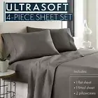 2000TC Ultra Soft Luxury 4 Piece Bed Sheet Set,Flat,Fitted,Pillowcase S/Q/D/K AU