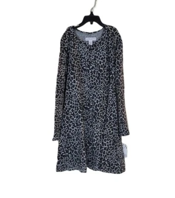 NWT HARPER CANYON S(7/8) Leopard Print Long Sleeve A Line Cotton Dress Girl