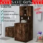 vidaXL Washing Machine Cabinet Cupboard Shelf Rack Furniture Storage Smoked Oak