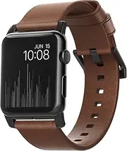 Nomad Hardware Horween Modern Band for Apple Watch, Black/Rustic Brown, 45 mm