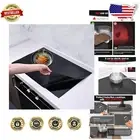 Large Monochromatic Black Induction Cooktop Protector - Heat & Scratch Resistant