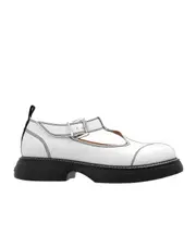 Ganni Contrast Stitch Round Toe Flat Shoes 35,36,37,40,41,42 White/Black