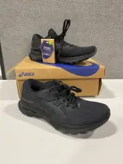 Asics Gel-Nimbus 24 Mens Black Leather Extra Wide Athletic Running Shoes- 7.5