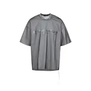 [Mastermind World] Mastermind World-Black Sheer Over Layer Short Sleeves Tee-Uomo M STAND