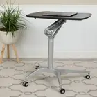 Mobile Sit-Down, Stand-Up Black Ergonomic Computer Desk - Standing Desk