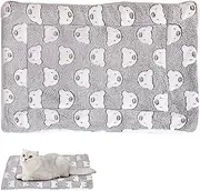 Dog Bed Mat, Grey Color Bear Pattern Dog Crate Mat, 12x16 Inch Dog Mat, Soft & Warm Cat Bed Mat, Comfortable Fabric Cat Mat for Home Cat Bed Mat Dog Mat Cat Mat