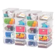 USA 6 Qt Clear Storage Box, BPA-Free Plastic Stackable Bin with Lid, Containe...