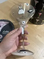 New Lolita GLAMOUR-TINI Hand Painted Martini Glass With Box