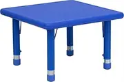 Flash Furniture 60cm Square Blue Plastic Height Adjustable Activity Table