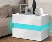 ALFORDSON LED Bedside Table White