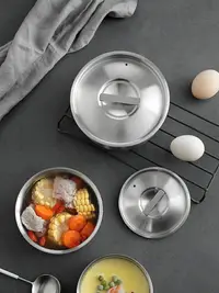 在飛比找樂天市場購物網優惠-家用蒸蛋碗 304不銹鋼蒸碗單層帶蓋 燉蛋羹蒸盅單個餐具