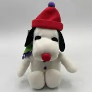 Very Cute Whitman’s Snoopy With Toboggan And Scarf Plush With Inner Rattle NWT