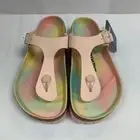Birkenstock New w/ Box Gizeh Light Rose Birkibuc Rainbow Footbed Vegan Regular