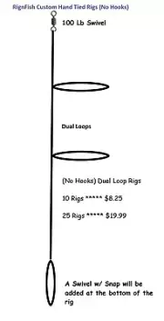 Hi-Low Double Drop Fishing Rigs (No Hooks) Pompano Whiting Snappers Croakers Etc