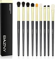 BAZNY Eyeshadow Brush Set, 9 Pcs Professional Eye Makeup Brushes for Eyeshadow Eyeliner Eyebrow Concealer Blending and Shading, Premium Soft Synthetic Bristles and Wood Handle