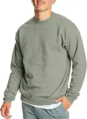 [Hanes] Men's EcoSmart Fleece Sweatshirt, Stonewashed Green, Small