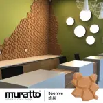 【MURATTO】葡萄牙設計牆壁吸音防水造型有機軟木塊16片/盒-蜂巢